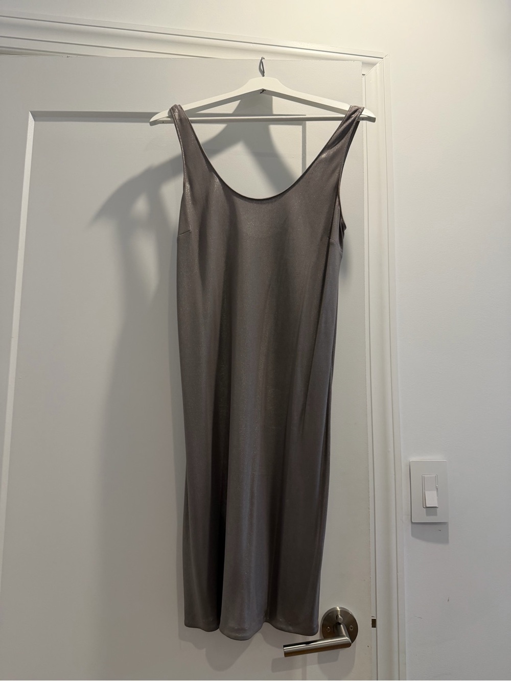 Vince Shimmery Gray Midi Slip Dress
